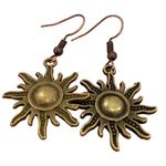 Sun, Moon, and Shooting Stars Bronze Celestial Earrings Lot Photo 3