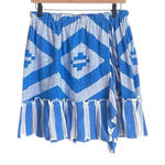 Lemlem  Aztec Print Faux Wrap Ruffle Mini Stripe Skirt Photo 0