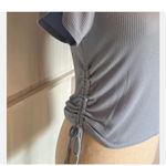 Flirtitude Fortitude Sz XL Baby Blue Rib Knit Top Tee Short Sleeve Cropped Cute! Photo 4