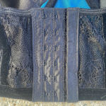 iCollection Lux Satin and Lace 2 piece Lingerie Set‎ teal Blue Black Small NWT Photo 7