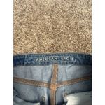 American Eagle Mom Jean Ripped Knees Distressed Denim High Rise Size 2 Blue Photo 5