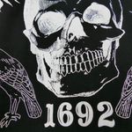 Hot Topic Skull Salem Oversized Button Shirt Womens S Black Goth Witch Moon Photo 10