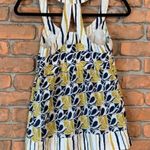 Nicolette Floral Print Sleeveless Tank Top Summer Casual Racerback Blouse Size S White Photo 2