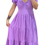 NWT Womens New Fashion Lilac Stunning Tiered Tie Back Midi Dress Photo 0