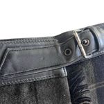 Escada Brown Black Plaid Wool Pleated Leather Belt Midi Kilt Skirt Size 38/ US M Photo 5