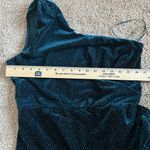 GPD Metallic Studded Velvet One Shoulder Midi Dress New Size L Party Cocktail Blue Size L Photo 3