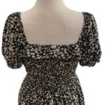 Ivy City Co Rae Dress Black Daisy Square Neckline Puff Sleeves Knee Length XS Photo 5
