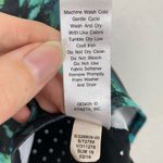 Athleta Green & Black Palm Frond Print Mesh Back Racerback Tank Top Photo 5