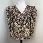 ST. ROCHE Floral Hatfield Top in Belladonna Print Organic Cotton Size 0 $285 Black Photo 5