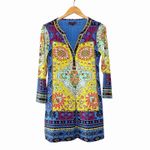 Hale Bob Womens Boho Paisley Print Tunic Dress Size S Multicolor Long Sleeve Photo 1