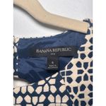 Banana Republic Factory Jacquard Cream Navy Blue Sleeveless Dress Size 6 Photo 5