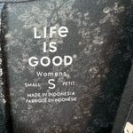 Life is Good Women's Microfloral Sleeveless Mini Tank Dress Black Beach Sz Small Photo 2