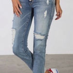 Revice Denim Revice Dream fit straight‎ leg raw hem high rise distressed jeans size 32 Photo 0