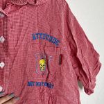 Looney Tunes  Red & White Check Short Sleeve Button Up Shirt Photo 4
