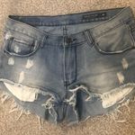 Distressed Festival Shorts With Long Pockets Blue Size 28 Photo 0