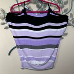 Red Haute  striped short sleeve cold shoulder top Small Photo 0