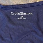Croft & Barrow Women’s 2X 2 in 1 Cardigan Set Navy Cardigan Purple Undershirt Photo 8
