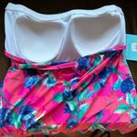 Bal Harbor NWT Pinks Blues White Floral Print Swim Top One Side Straps Sz M Pink Size M Photo 7