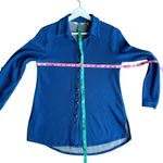 Soft Surroundings  Sydney Shirt Button Up Roll Tab Long Sleeve Blue XS Cotton Photo 9