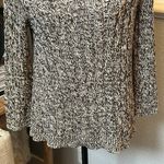 Eileen Fisher  Organic Cotton Black/White Blend Cable Knit Pullover Sweater SZ SP Photo 3