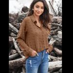 Elegant Brown Button Down Shirt for Women oversized Med Photo 1