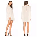 Free People  Drift Away White Cold Shoulder Balloon Sleeves Tunic Dress Medium Photo 2