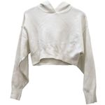 ZARA Ivory White Knit Cropped Hoodie Sweater Size S Photo 1