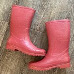 UGG  Rain Boots Women Size 8 Pink Rubber Fur Lining Rare Vintage F50012G logo Y2K Photo 0