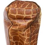 Arnold Palmer Vintage Leather Tote Bag Brown Croc Embossed Purse Braided Straps Photo 4