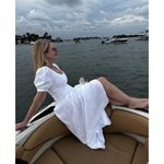 Reformation  Coucou Pleated Linen Midi-Dress in White Size US 4 Photo 1