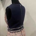 Elegant Multicolor Tweed sleeveless Dress Blue Photo 3