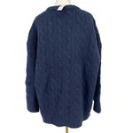 J.Crew Relaxed Cable knit Cardigan Merino Blend Sweater Navy Size L-XL NWT Photo 8
