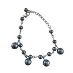 Vintage Gray Tone Faux Pearl Bracelet Costume Jewelry Photo 0