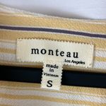 Monteau  Los Angles yellow, white, and purple stripe tie front cropped top small Photo 4