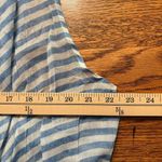 Randi & Will Long Open Cardigan Blue & White Stripe Women's One Size Sleeveless Photo 5
