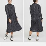 STINE GOYA Clarabelle Midi‎ Dress Star Print Jersey Black Blue White {H51} Small Photo 2