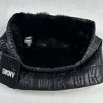 DKNY Quilted Puffer Faux Fur Lined Black Neck Warmer O/S NWT Photo 0
