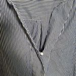 Nautica Split Neck Tunic Top Blue White Stripes Photo 4