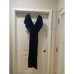 Free People FP Beach La La Dress Womens Small Black Maxi Deep V Flutter Sleeve Boho Casual Photo 3