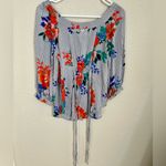 Anthropologie Maeve by  Blue and Red Floral Blouse Size 0 Photo 2