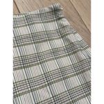 Ann Taylor  Short‎ Pencil Mini Skirt Womens 4P S Green Cream Plaid Lined Slit EUC Photo 2