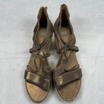Eileen Fisher Espadrille Wedge Sandals Bronze Strappy Zip Up Women's Size 10 Photo 2