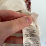 Anthropologie  ANTHRO Annette Top Cream Beige Floral Sleeve Waffle Knit Thermal M Photo 9