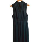 Lulus NWT  Chiffon Sleeveless Highneck Key Hole Back Side Slit Maxi Dress M Green Photo 6