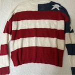 Moon & Madison American Flag Sweater Pullover Red Photo 2