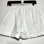 Esprit VTG  90s Shorts 100% Cotton Elastic Waist Thick Trim Pleated White S Photo 3