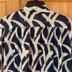 Oscar de la Renta Vintage Swim Beach Cover Up Kimono Kaftan Blue & White Medium Photo 9