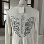 Belle France Off-White Button-Up Hi-Low Hem Sweater (Made in Italy) Size M New Photo 2