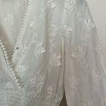 The Kooples 3/4 sleeve v-neck blouse embroidered 3d appliqué white flower floral Photo 2