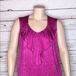 Fashion Bug NWT Size 2X Magenta Ruffle Neckline Ruched Side Tank Top Blouse Photo 1
